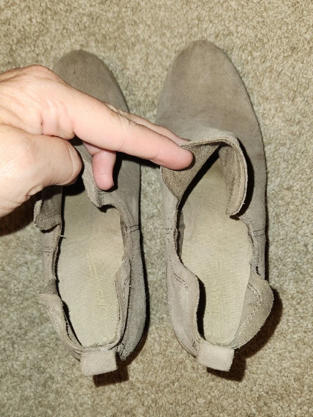 Women's TOMS Taupe Suede Wedge Ankle Boots